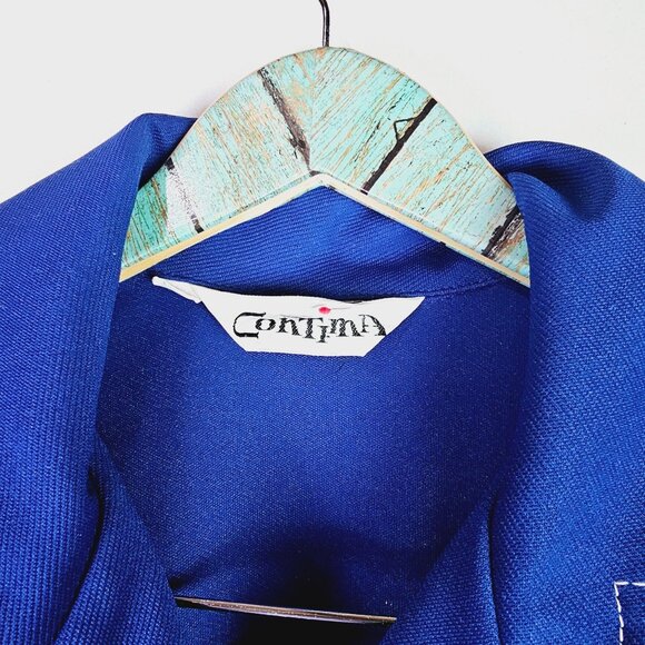 Vintage 1960's Contima Button-up Navy Blue Shift Collared Midi Dress, 16 - Picture 3 of 10